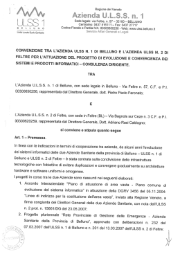 Sede legale: via Feltre, n. 57 - 32100 - BELLUNO