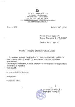 ISTITUTO COMPRENSIVO N.1 Via Cavour, 2