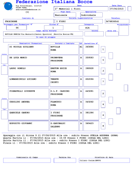 vai al sorteggio - Federazione Italiana Bocce