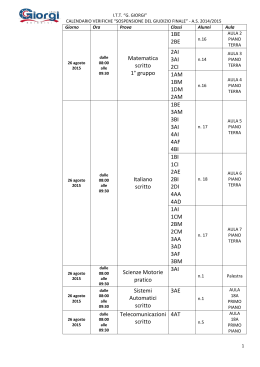 calendario verifiche “sospensione del giudizio