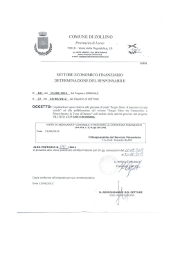 DETERMINAZIONE DEL RESPONSABILE N
