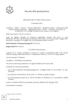 sentenza della Corte di giustizia europea 12 dicembre 2013, causa
