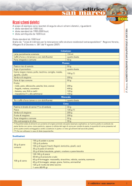 Alcuni schemi dietetici