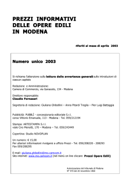 prezzi informativi delle opere edili in modena