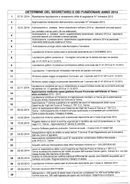 determine del segretario e dei funzionari anno