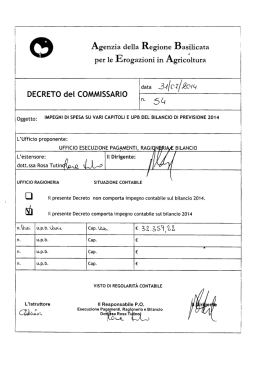 DECRETO DEL COMMISSARIO N. 54 DEL 31/07/2014