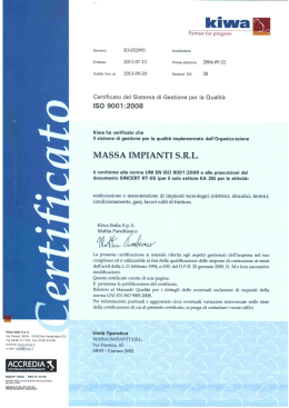 Kiwa Italia SpA Via Treviso, 32/34 31020 San Vendemiano (TV) Tel