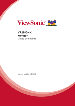 VP2780-4K-1, VP2780-4K-1CN User Guide, Italian