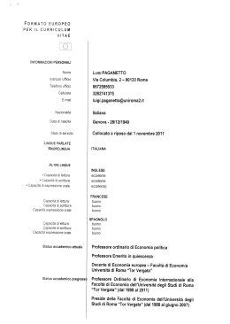 Curriculum vitae - Scuola Nazionale dell`Amministrazione
