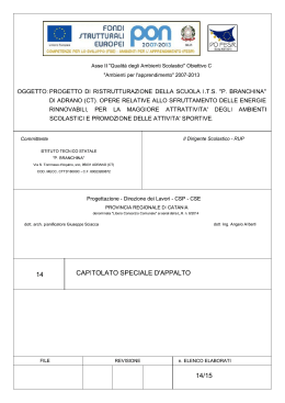 Tav 14 &ndash; Capitolato speciale d`appalto