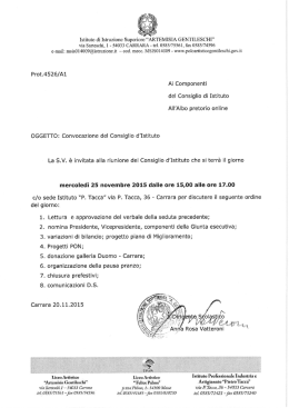 via Sarteschi, 1 - 54033 CARRARA - tel. 0585/75561, fax 0585/74596