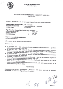 Verbale contrattazione decentrata sindacale del 2013