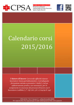 Scarica il calendario Corsi 2015/2016
