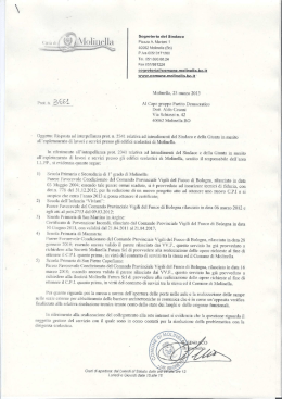 Leggi la risposta del Sindaco - Partito Democratico di Molinella
