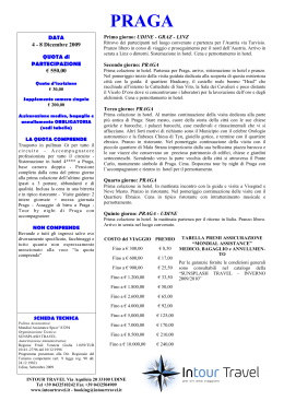 DATA 4 - 8 Dicembre 2009 QUOTA di PARTECIPAZIONE &frasl; 550,00