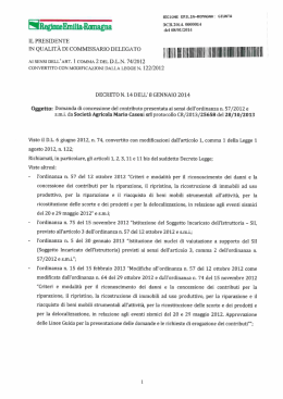 Decreto n. 14 dell 8 Gennaio 2014