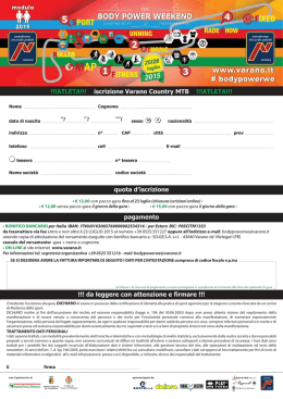 Modulo Iscrizione MTB - acsi comitato provinciale di parma