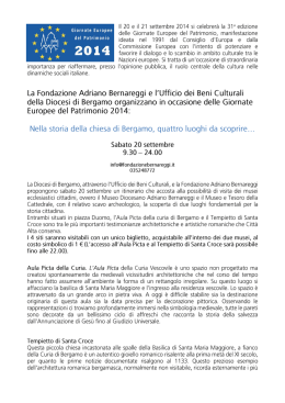ll 20 e il 21 settembre 2014 si celebrer&agrave; la 31a edizione delle