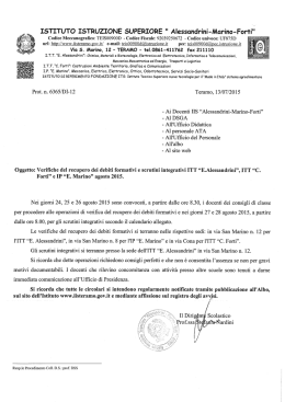 Verifica del recupero dei debiti formativi e scrutini integrativi