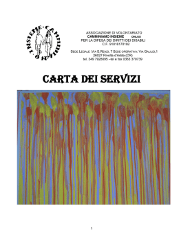 Carta dei Servizi - camminiamo insieme rivolta d` adda