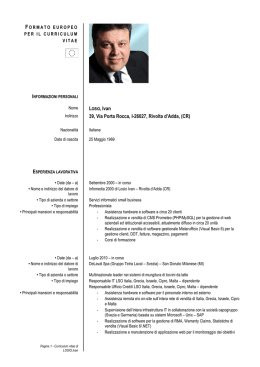 Curriculum Vitae - Provincia di Cremona