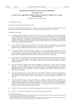 DECISIONE DI ESECUZIONE (UE) 2015/ 71 DELLA COMMISSIONE
