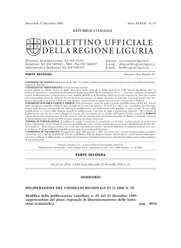 N. 52 Bollet. parte II - Bollettino Ufficiale Regione Liguria