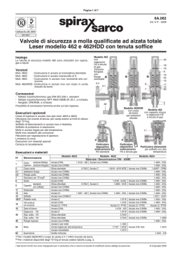 Valvole di sicurezza a molla qualificate ad alzata