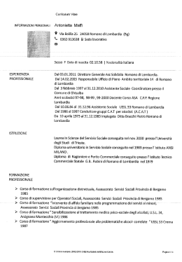 Curriculum Vitae Direttore Generale