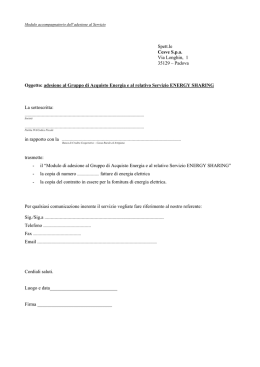 Spett.le Cesve S.p.a. Via Longhin, 1 35129 &ndash; Padova Oggetto