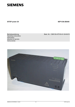 SITOP power 20 6EP1336-2BA00 Betriebsanleitung Best. Nr.