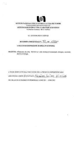 ISTITUTO NAZIONALE PER LO STUDIO E LA CURA DEI TUMORI