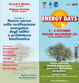 Il programma della rassegna Energy Days a Figline Valdarno