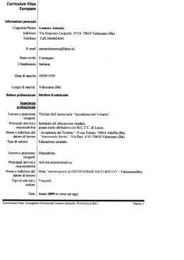Curriculum Consigliere LOMORO Antonio
