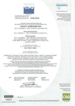 CERTIFICATO N. CERTIFICATE/V. 9165.AGHI