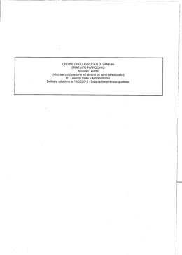 ORDINE DEGLI AVVOCATI DI VARESE GRATUITO PATROCINIO