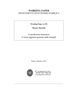 il valore aggiunto generato dalle famiglie - Sapienza