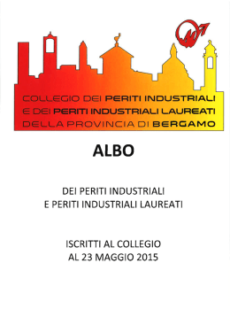 Albo 2015 provincia di Bergamo - Collegio Dei Periti Industriali