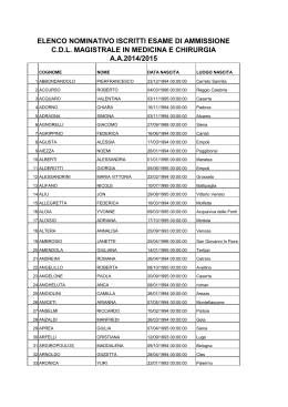 ELENCO NOMINATIVO ISCRITTI ESAME DI AMMISSIONE C.D.L.