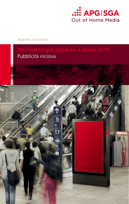 Territori target, prodotti e prezzi 2013 Pubblicità incisiva