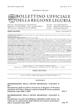 N. 23_N05parteII - Bollettino Ufficiale Regione Liguria