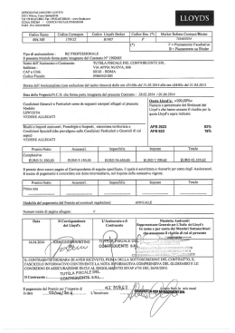 UFFICIO ITALIANO DEI LLOYD`S 20121 Milano. Corso Garibaldi 86