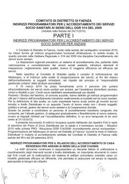 Indirizzi programmatori per l`accreditamento dei servizi socio