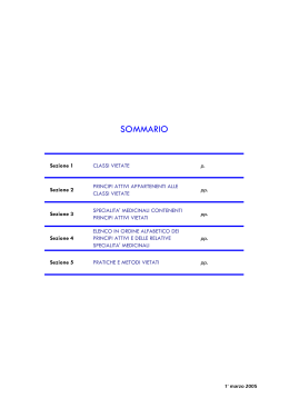 Nuova lista di sostanze e pratiche considerate doping