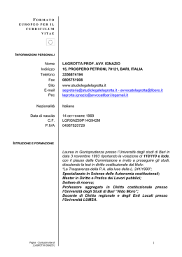 Scarica C.V. - CIASU - Centro internazionale alti studi universitari