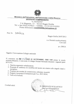 Convocazione collegio sezionale - Istituto Comprensivo A. Manzoni
