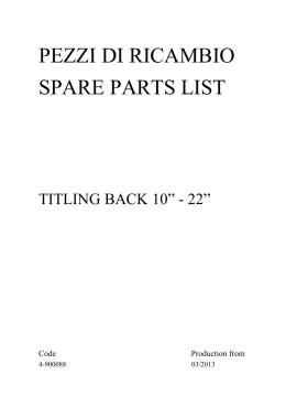 PEZZI DI RICAMBIO SPARE PARTS LIST
