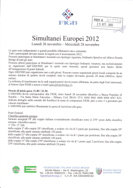 Simultanei Europei 2012 - Associazione Bridge Pisa