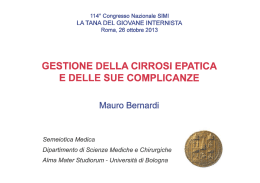 Gestione della cirrosi epatica e delle sue complicanze, M. Bernardi