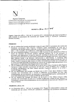 Ii Commissario ad acta per la prosecuzione dei Piano di